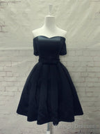 Short Sleeves Blue/Red/Black Prom Dresses, Short Sleeves Formal Homecoming Graduation Dresses