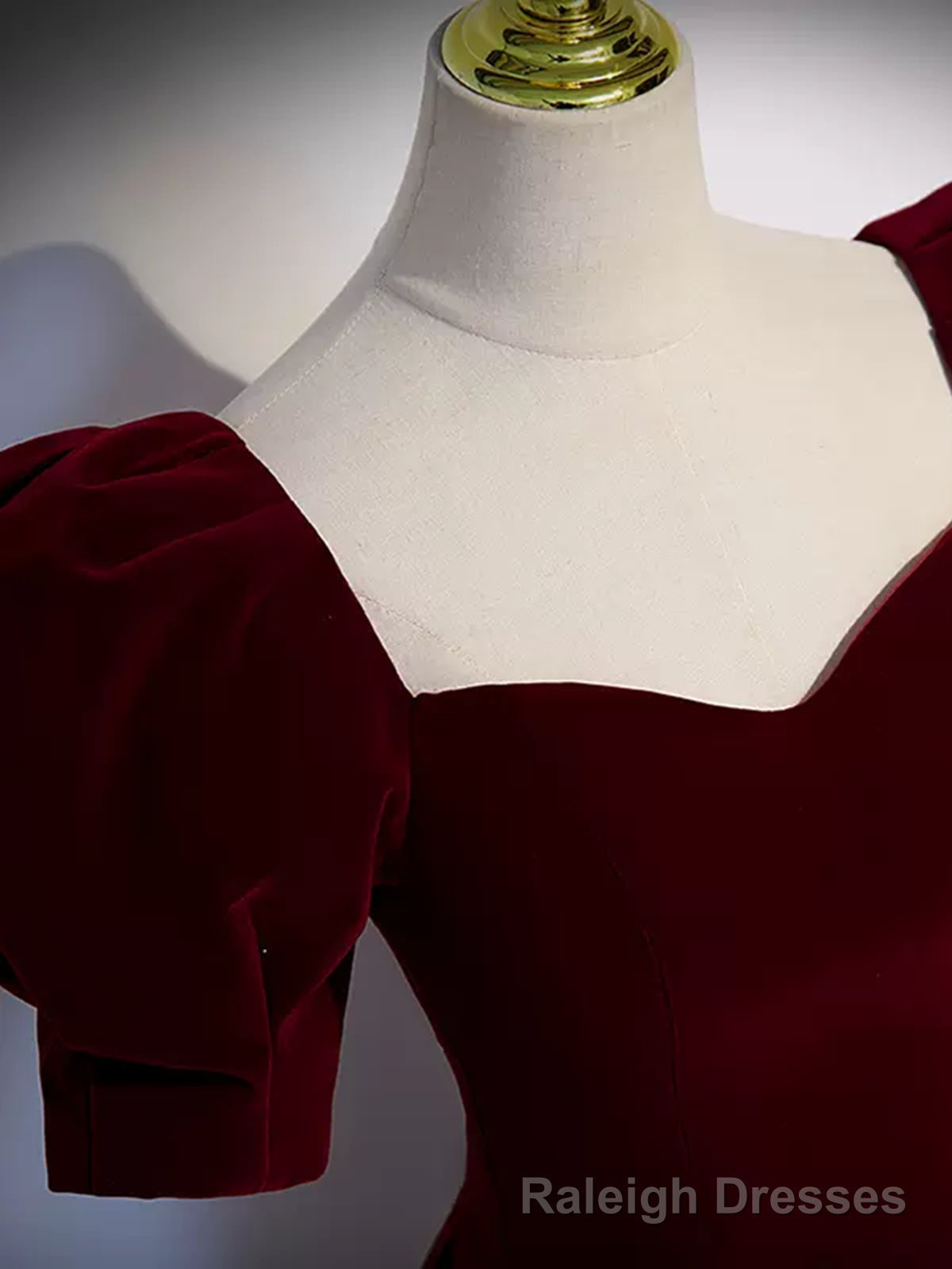 Short Sleeves Burgundy Long Prom Dresses, Wine Red Long Formal Prom Dresses