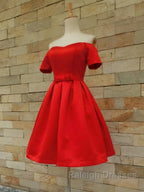 Short Sleeves Short Prom Dress Short Sleeves Short Prom Homecoming Graduation Dress