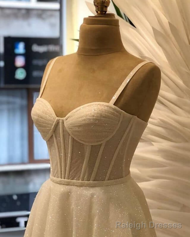 Short Sparkly Sheer Corset Wedding Dress Secondary image