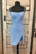 Short Tight Yellow Homecoming Dress,Crystal Beaded Semi Formal Dresses