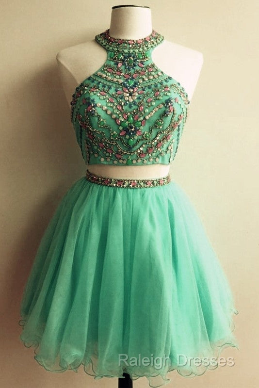 Short Two Piece Prom Dresses Beaded Top