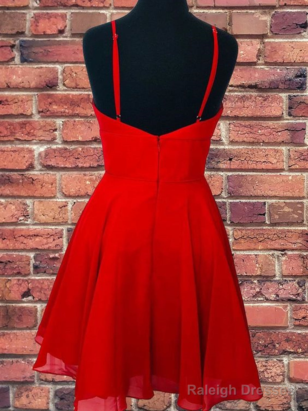 Short V Neck Red Prom Dress V Neck Short Red Graduation Homecoming Dress Secondary image