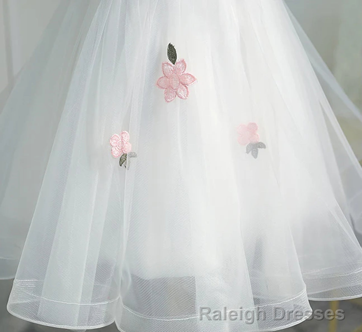 Short White Floral Prom Dresses, Short White Floral Formal Homecoming Dresses