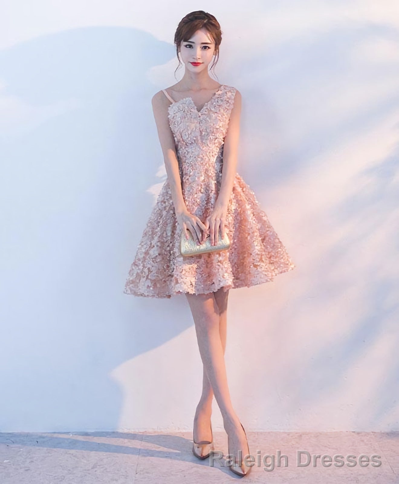 Cute A Line One Shoulder Short Prom Dress Homecoming Dress