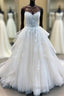 ShowprettyDresses Long A Line Strapless Lace Tulle Wedding Dresses