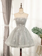 Silver Hoco Dresses Short Homecoming Dress