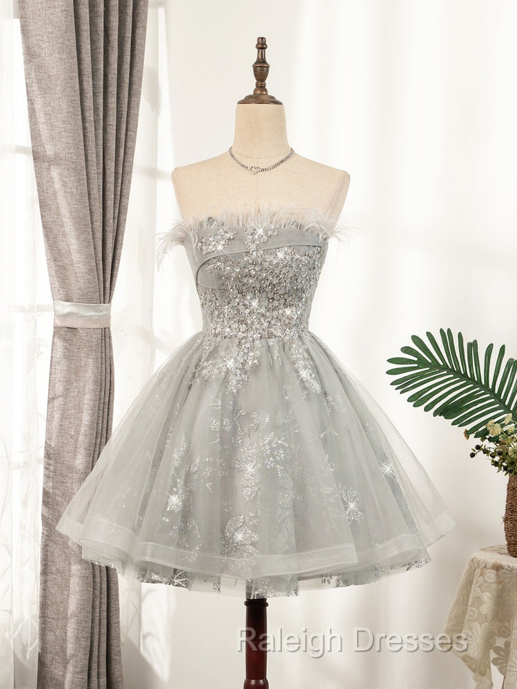 Silver Hoco Dresses Short Homecoming Dress