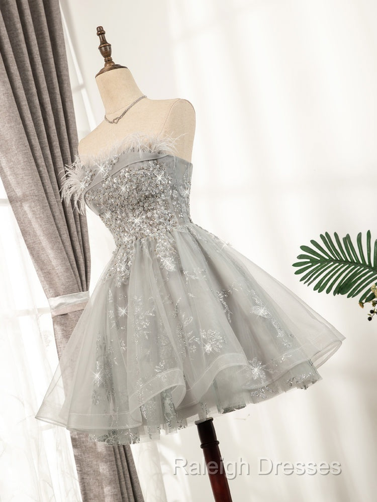 Silver Hoco Dress Short Homecoming Dresses