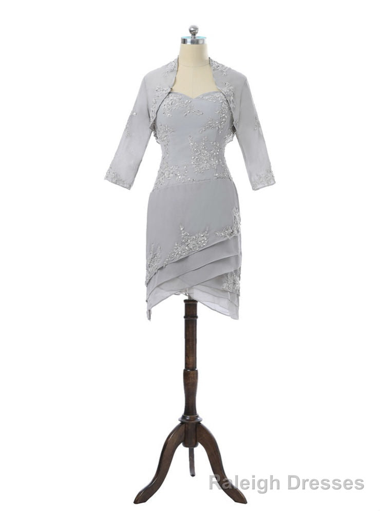 Silver Mother Of The Bride Dresses Sheath Chiffon Lace Main image
