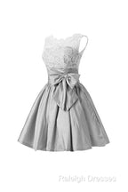 Silver Taffeta Short Homecoming Dresses Prom Dresses