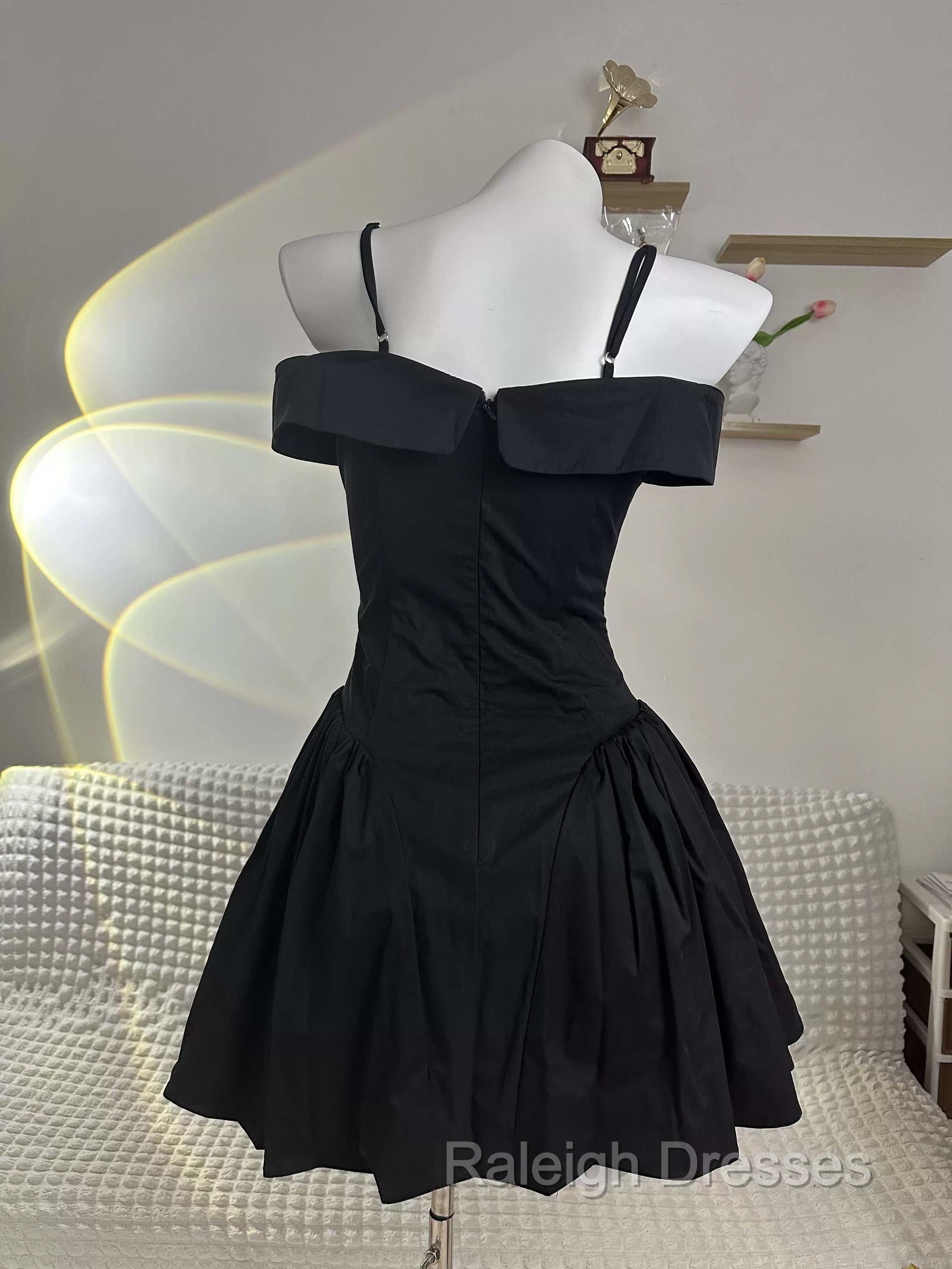 Simple A Line Black Off The Shoulder Homecoming Dress 18Th Birthday Outfits