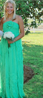 Simple A-Line Halter Long Green Prom Dresses Prom Dress