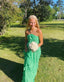 Simple A-Line Halter Long Green Prom Dresses Prom Dress