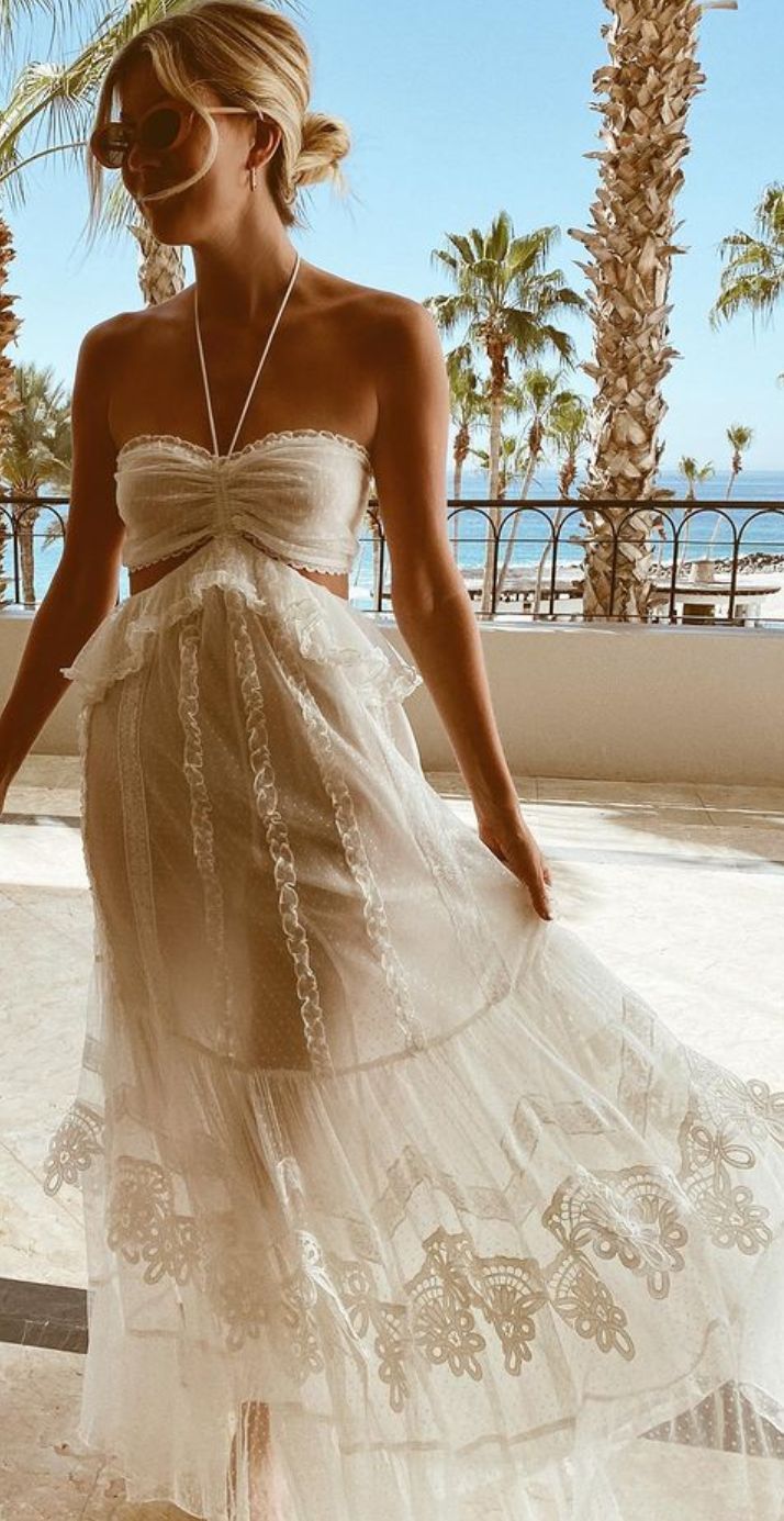 Simple A-Line Halter Tulle Champagne Long Prom Dress