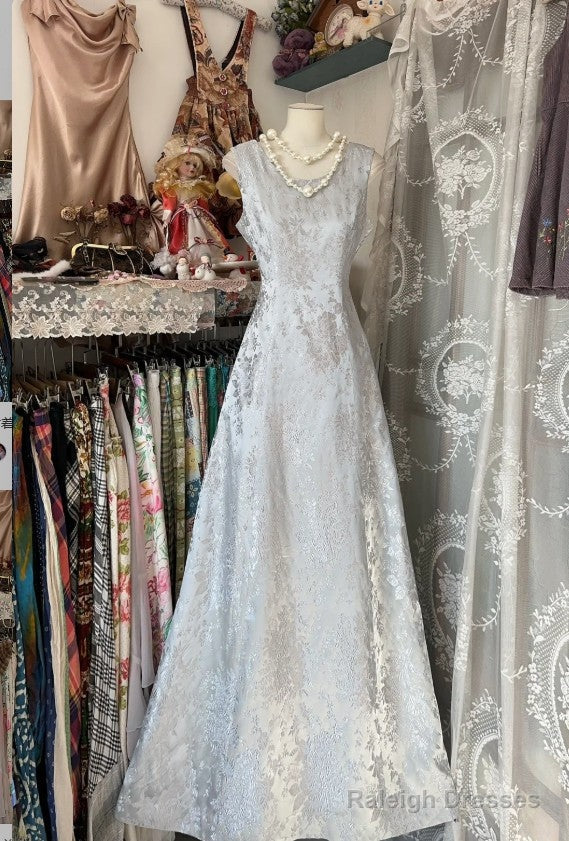 Simple A-Line Satin Long Prom Dress Main image