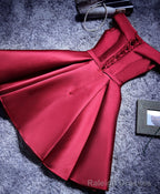 Simple A Line Satin Short Prom Dresses, Formal Bridesmaid Dresses