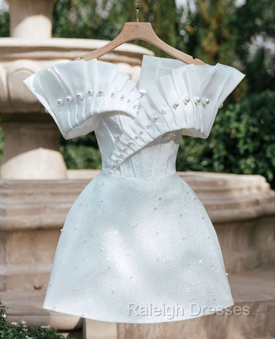 Simple A Line Strapless White Homecoming Dresses 16Th Birthday Outfits Secondary image