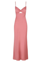 Simple A-Line Straps Long Slit Dark Blue Prom Dress