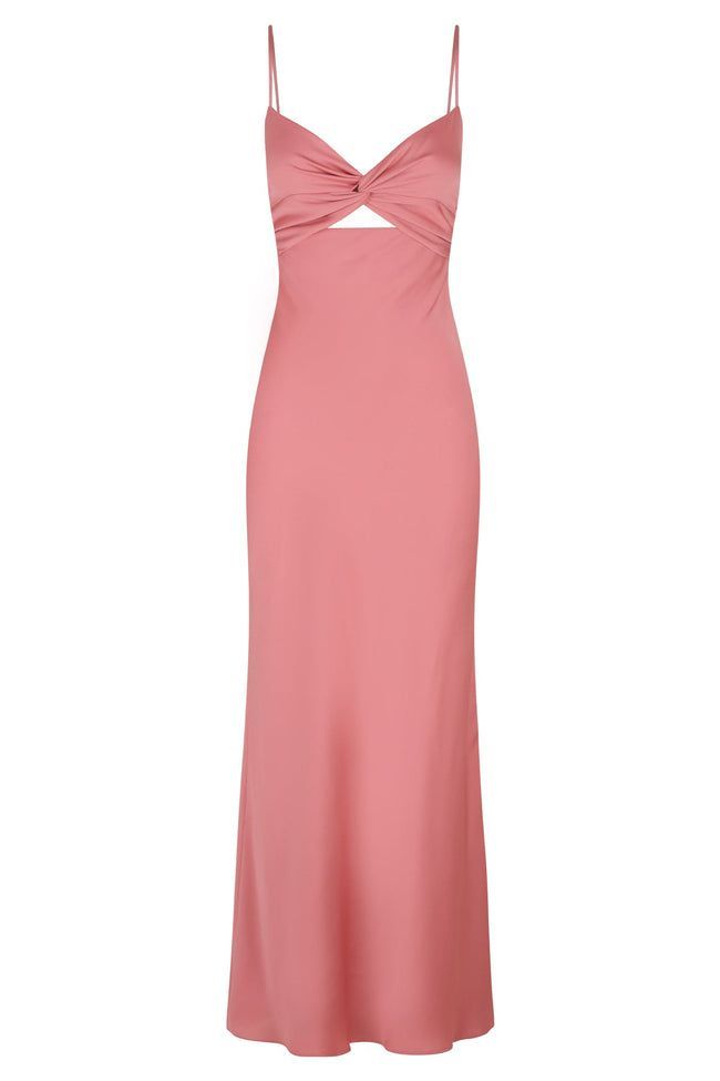 Simple A-Line Straps Long Slit Dark Blue Prom Dress