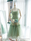 Simple Aline Tulle Green Short Prom Dress, Tulle Green Homecoming Dress
