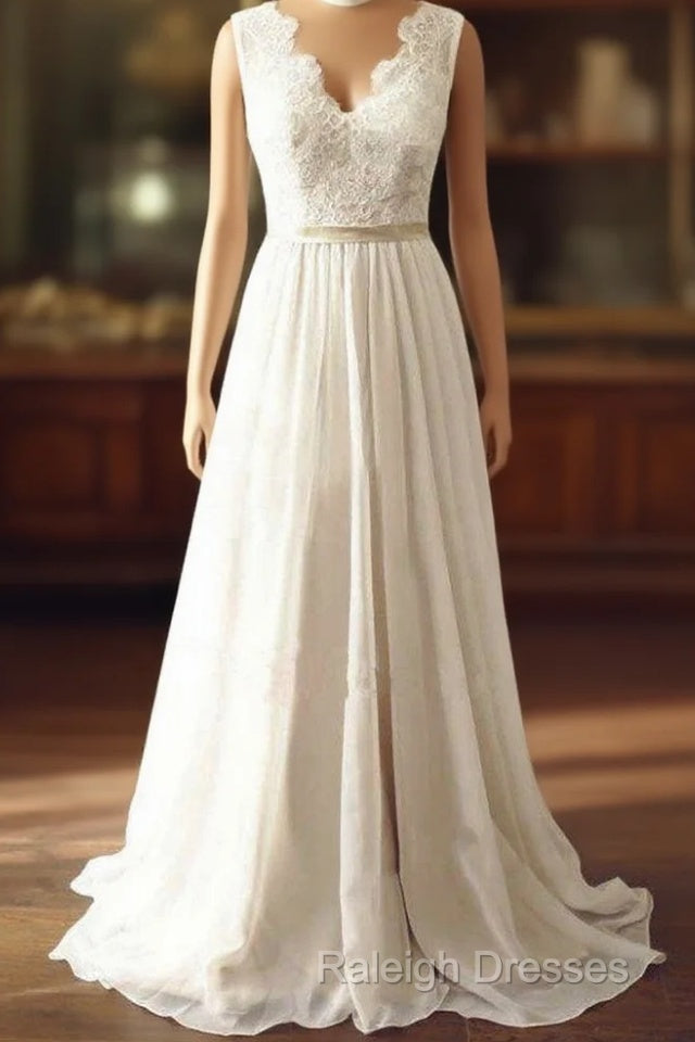 Simple Beach Wedding Dresses Chiffon Fabric Dress For Wedding Bridal Gown Bride Dresses Dress For Brides Main image