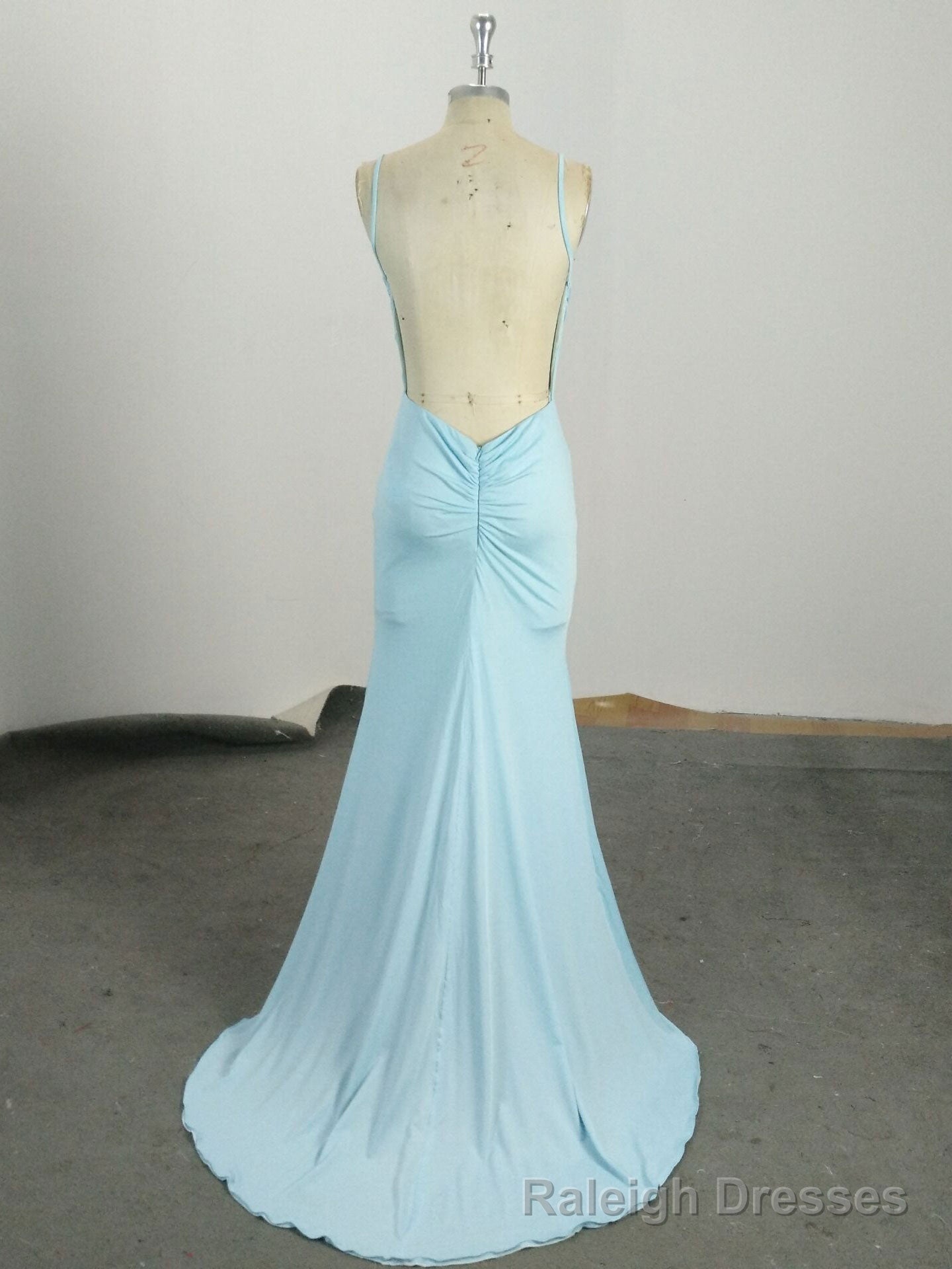 Simple Blue Mermaid Long Prom Dress, Blue Prom Dress Secondary image