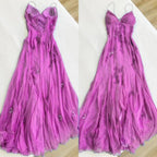 Simple Blue Spaghetti Straps Long Backless Prom Dresses