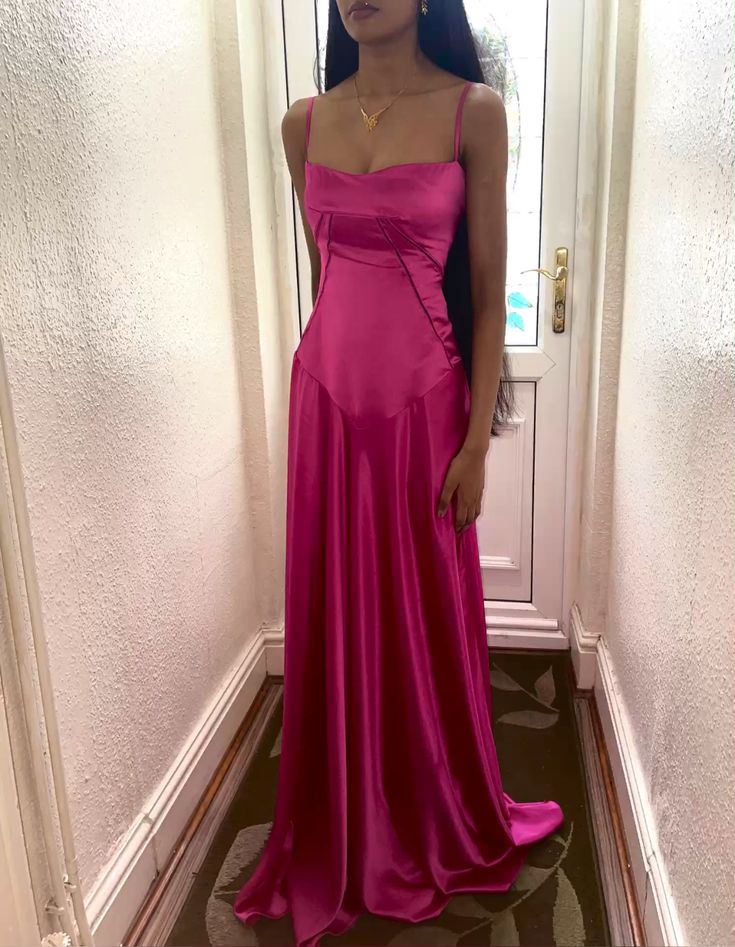 Simple Brown Spaghetti Straps A-Line Prom Dresses Prom Dresses