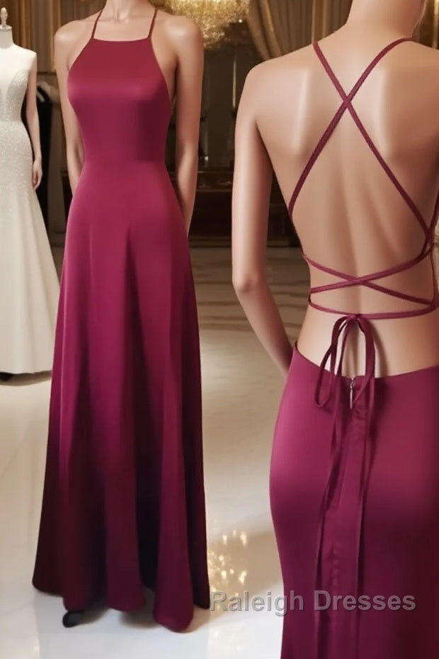 Simple burgundy long prom Dresses burgundy Prom Dresses
