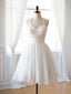 Simple Chiffon White Short Prom Dresses White Homecoming Dresses