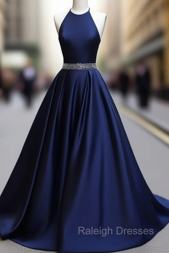 Simple Dark Blue Long Prom Dress, Evening Dress Main image