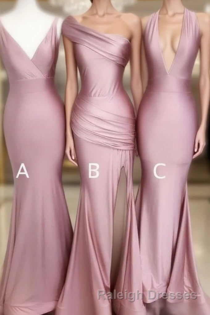 Simple Dusty Rose Cheap Mermaid Long Bridesmaid Dresses Online Main image