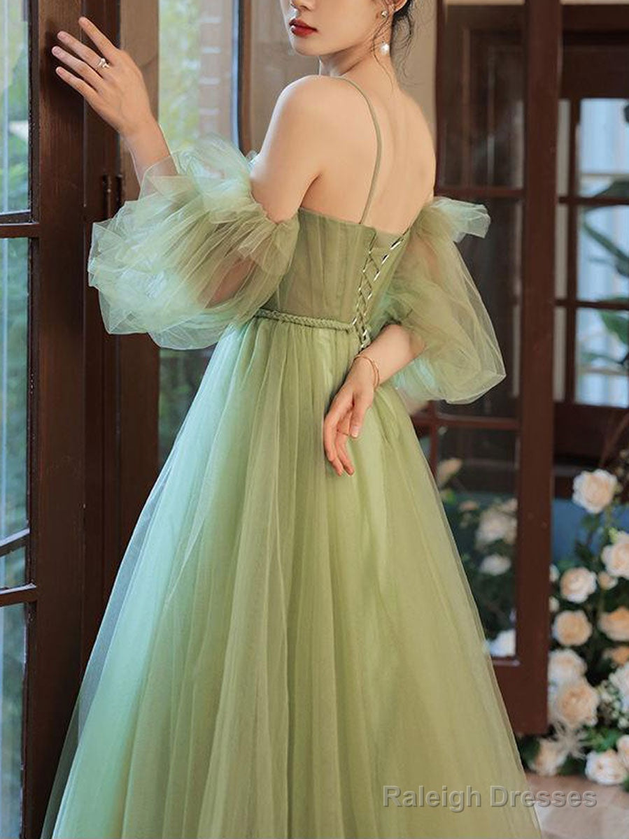 Simple Green Tulle Bridesmaid Dresses Green Tulle Prom Dresses