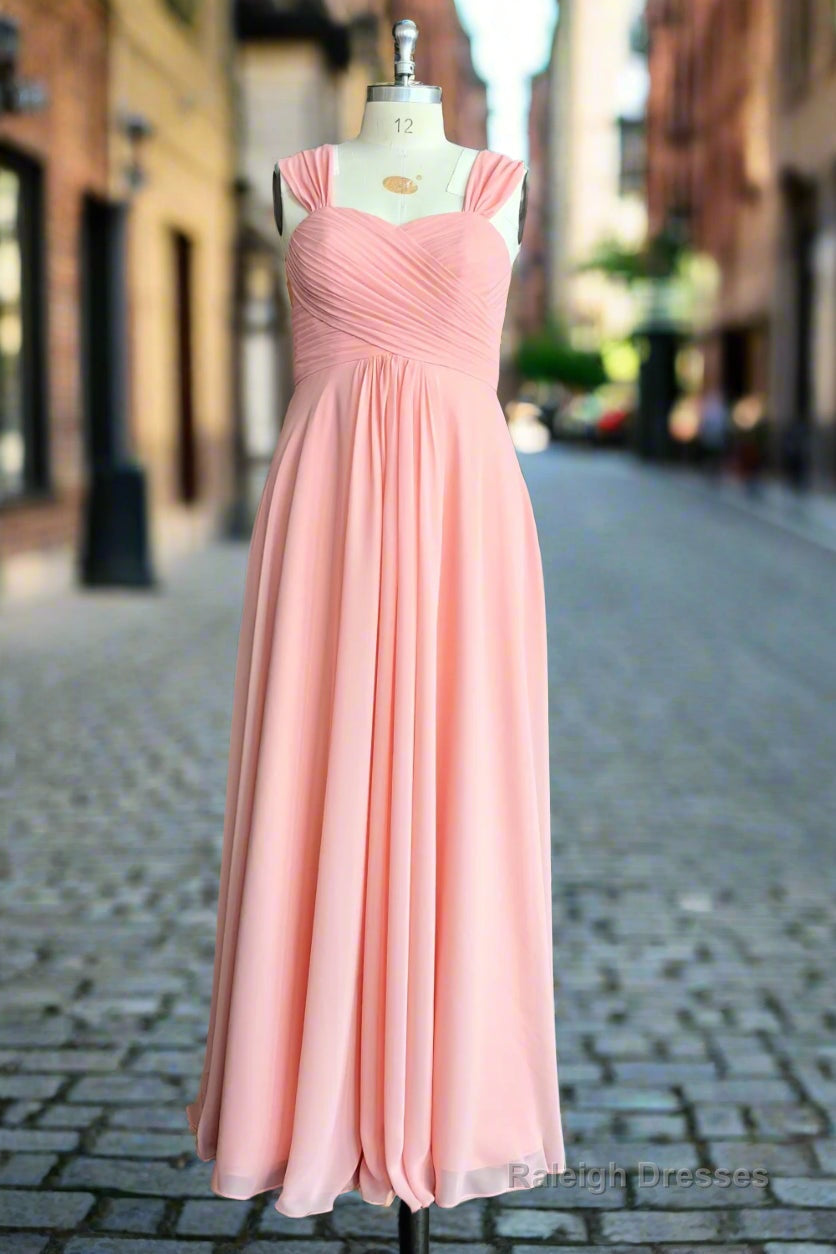 Simple Long A Line Chiffon Sweetheart Chiffon Bridesmaid Dresses Secondary image