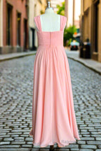 Simple Long A-line Chiffon Sweetheart Chiffon Bridesmaid Dresses