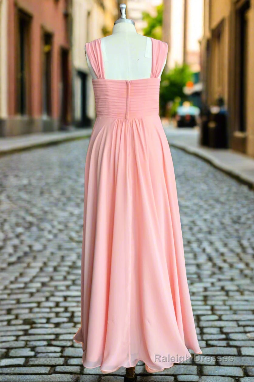 Simple Long A-line Chiffon Sweetheart Chiffon Bridesmaid Dresses