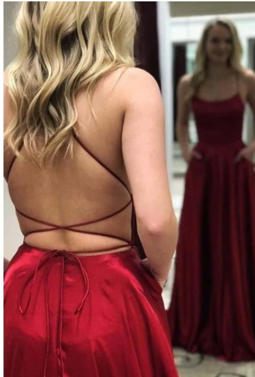 Simple Long Prom Dress With Slit Blue Formal Dress Evening Dress