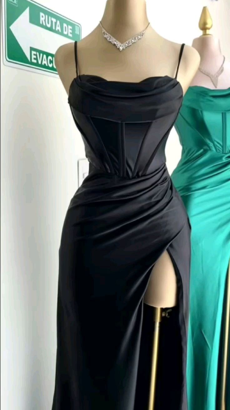 Simple Mermaid Floor Length Prom Dresses With Slit