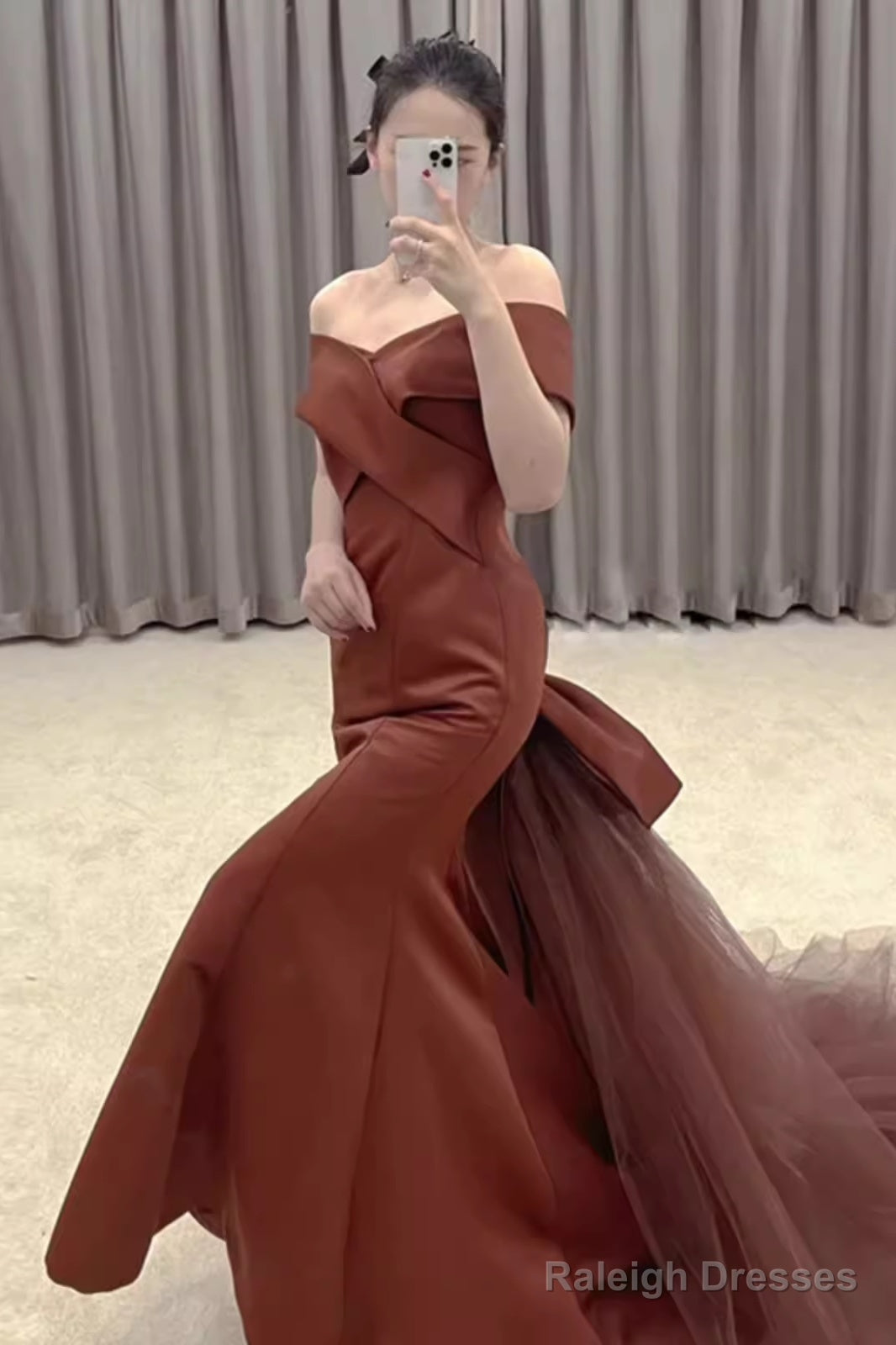 Simple Mermaid Long Brown Prom Dresses Long Prom Gown Secondary image