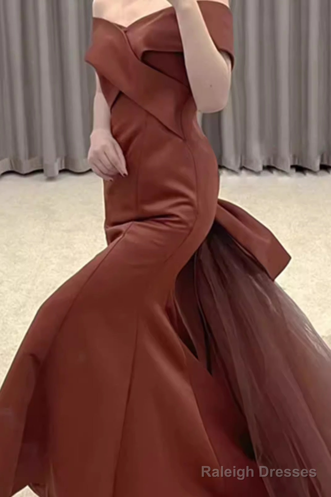 Simple Mermaid Long Brown Prom Dresses Long Prom Gown