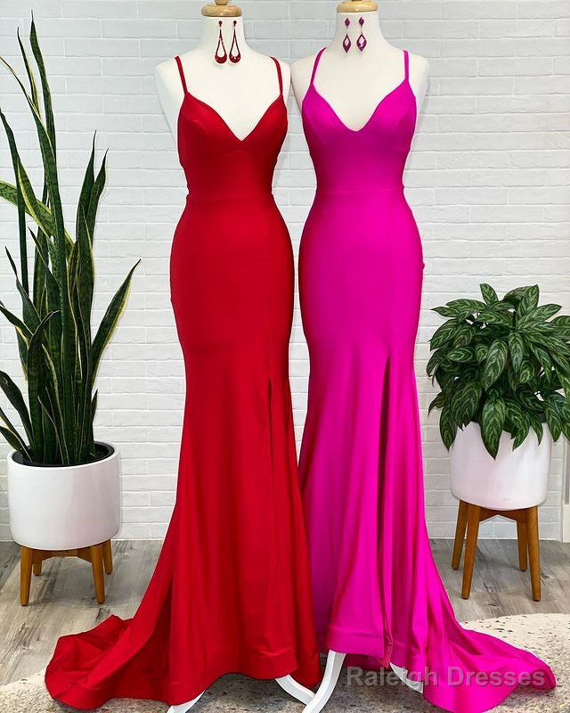 Simple Mermaid Prom Dresses Long With Slit Prom Dress Pageant Dresses Main image