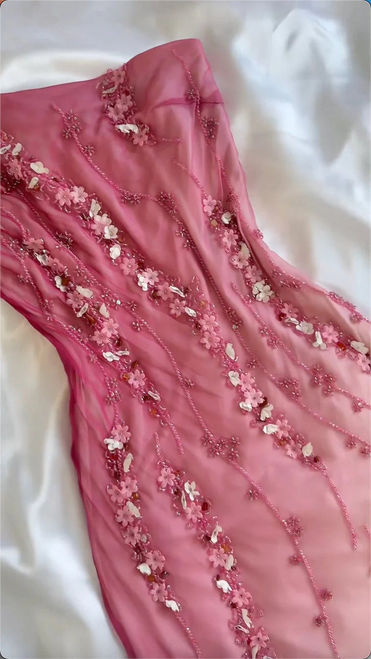 Simple Mermaid Prom Gowns With Beads One Shoulder Prom Dresses For Teens