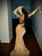Simple Mermaid Red Sequin Prom Dress 22Th Birthday Outfit