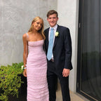 Simple Mermaid Spaghetti Straps Floor Length Sleeveless Pink Prom Dresses