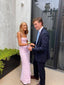 Simple Mermaid Spaghetti Straps Floor Length Sleeveless Pink Prom Dresses