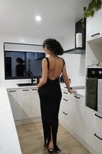 Simple Mermaid Straps Floor Length Sleeveless Black Prom Dresses