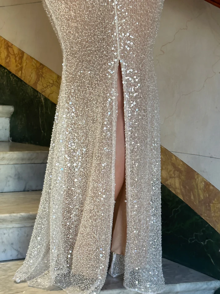 Simple Mermaid Straps Sequin Prom Dress Maxi Dresses 22Th Birthday Outfits