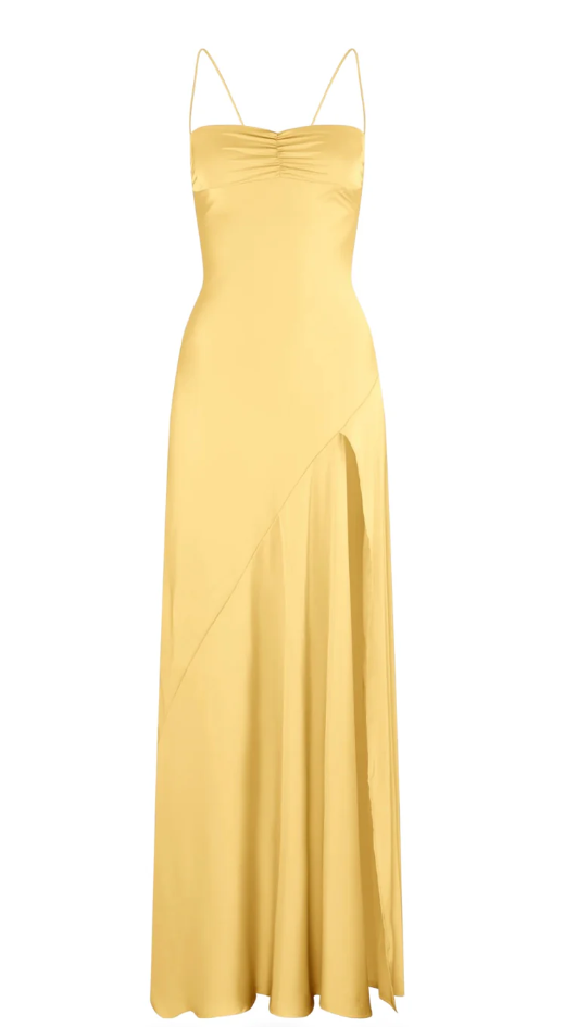 Simple Mermaid Straps Yellow Prom Dresses 21Th Birthday Outfit