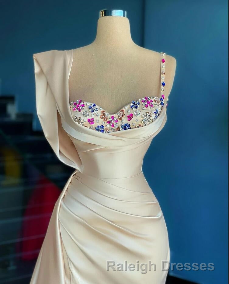 Simple Mermaid Sweetheart Satin Beading Long Prom Dresses Secondary image
